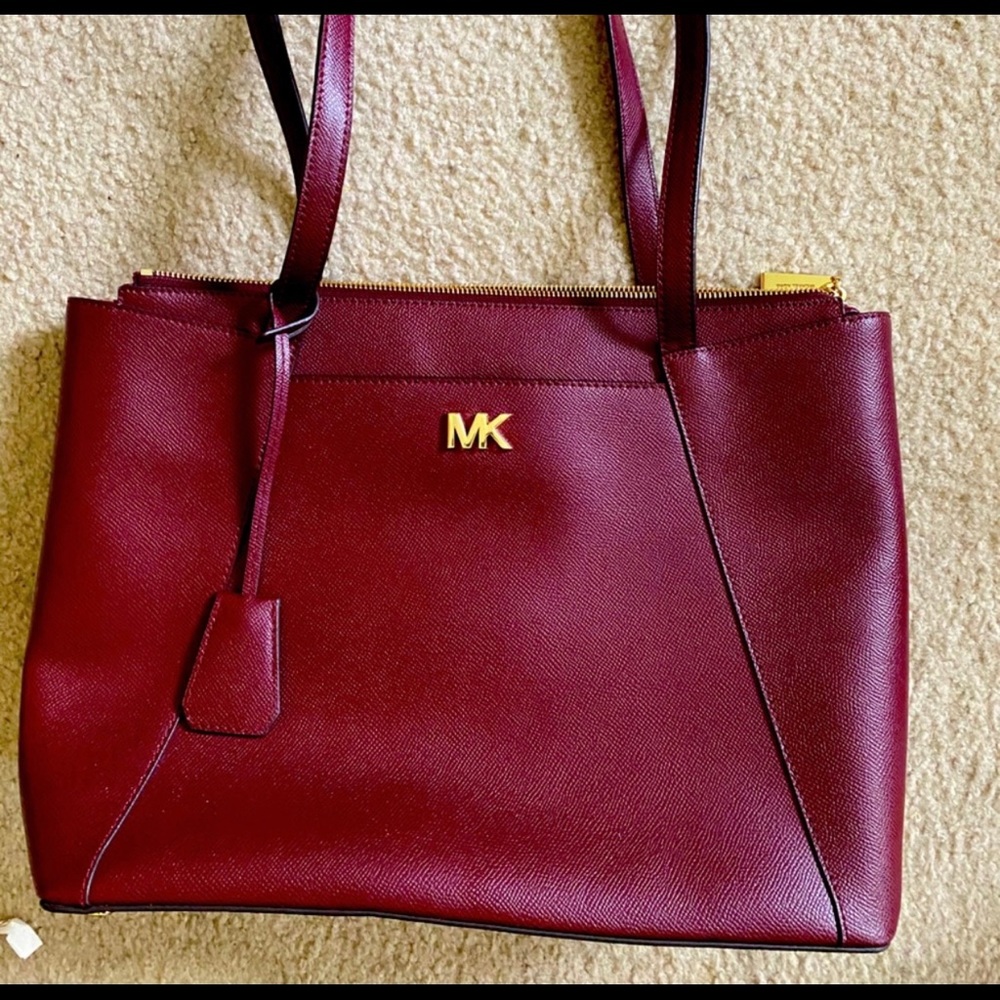 Burgundy Michael Kors tote